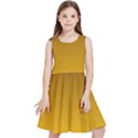 Chocolate Brown To Amber Orange Linear Gradient Kids  Skater Dress View1