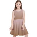 Pink Lace To Chocolate Brown Linear Gradient Kids  Skater Dress View1