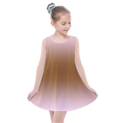 Pink Lace To Chocolate Brown Bilinear Gradient Kids  Summer Dress by GradientsOmbre