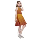 Amber Orange To Burgundy Red Linear Gradient Kids  Skater Dress View3