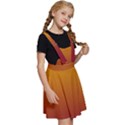 Amber Orange To Burgundy Red Linear Gradient Kids  Apron Dress View3