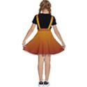 Amber Orange To Burgundy Red Linear Gradient Kids  Apron Dress View4