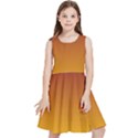 Burgundy Red To Amber Orange Linear Gradient Kids  Skater Dress View1