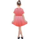 Pink Lace To Scarlet Red Linear Gradient Kids  Short Sleeve Shirt Dress View2