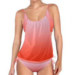 Pink Lace To Scarlet Red Linear Gradient Tankini Set by GradientsOmbre