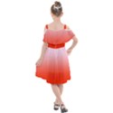 Pink Lace To Scarlet Red Linear Gradient Kids  Cut Out Shoulders Chiffon Dress View2