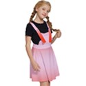 Scarlet Red To Pink Lace Bilinear Gradient Kids  Apron Dress View3