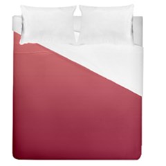 Coral Pink To Burgundy Red Linear Gradient Duvet Cover (queen Size) by GradientsOmbre