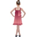 Burgundy Red To Coral Pink Linear Gradient Kids  Overall Dress View2