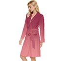 Burgundy Red To Coral Pink Linear Gradient Long Sleeve Velvet Robe View2