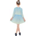 Baby Blue To Cream Yellow Linear Gradient Kids  Quarter Sleeve Shirt Dress View2