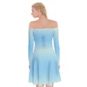 Cream Yellow To Baby Blue Bilinear Gradient Off Shoulder Skater Dress View2