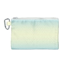 Baby Blue To Cream Yellow Bilinear Gradient Canvas Cosmetic Bag (medium) by GradientsOmbre