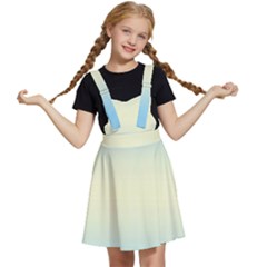 Baby Blue To Cream Yellow Bilinear Gradient Kids  Apron Dress by GradientsOmbre