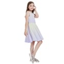 Cream Yellow To Pale Violet Linear Gradient Kids  Skater Dress View3