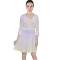 Pale Violet To Cream Yellow Linear Gradient Quarter Sleeve Ruffle Waist Dress View1