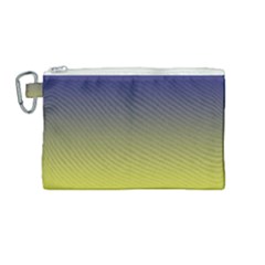 Navy Blue To Electric Yellow Linear Gradient Canvas Cosmetic Bag (medium) by GradientsOmbre