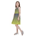 Navy Blue To Electric Yellow Linear Gradient Kids  Skater Dress View2