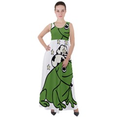 Frog With A Cowboy Hat Empire Waist Velour Maxi Dress by Teevova