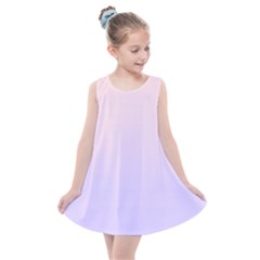 Pale Pink To Pale Violet Linear Gradient Kids  Summer Dress by GradientsOmbre