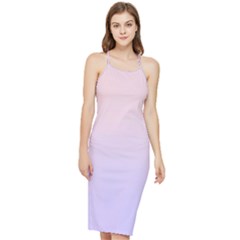 Pale Pink To Pale Violet Linear Gradient Bodycon Cross Back Summer Dress by GradientsOmbre