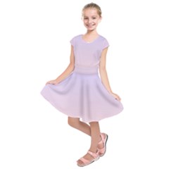 Pale Violet To Pale Pink Linear Gradient Kids  Short Sleeve Dress by GradientsOmbre