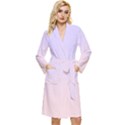 Pale Violet To Pale Pink Linear Gradient Long Sleeve Velvet Robe View1