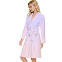 Pale Violet To Pale Pink Linear Gradient Long Sleeve Velvet Robe View2