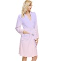 Pale Violet To Pale Pink Linear Gradient Long Sleeve Velvet Robe View3