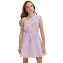 Pale Violet To Pale Pink Linear Gradient Kids  One Shoulder Party Dress View1