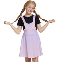 Pale Violet To Pale Pink Linear Gradient Kids  Apron Dress by GradientsOmbre