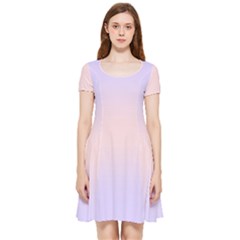 Pale Violet To Pale Pink Bilinear Gradient Inside Out Cap Sleeve Dress by GradientsOmbre