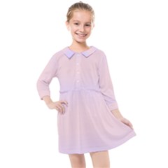 Pale Violet To Pale Pink Bilinear Gradient Kids  Quarter Sleeve Shirt Dress by GradientsOmbre