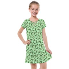 Leaves Pattern Texture Seamless Kids  Cross Web Dress by Hannah976