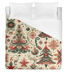 Christmas Tree Snow Duvet Cover (queen Size) by Bedest