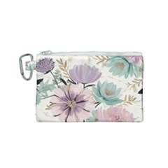 Flowers Pattern Floral Canvas Cosmetic Bag (small) by Sabxi