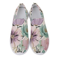 Flowers Pattern Floral Women s Slip On Sneakers by Sabxi