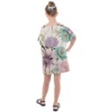 Flowers Pattern Floral Kids  One Piece Chiffon Dress View2