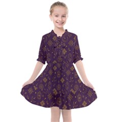 Moon Stars Pattern Kids  All Frills Chiffon Dress by Sabxi