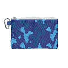 Blue Camouflage Pattern Canvas Cosmetic Bag (medium) by kyorashop23