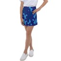 Blue Camouflage Pattern Kids  Tennis Skirt View1