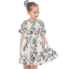 Blue Vintage Background Kids  Sailor Dress by kyorashop23