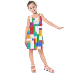 Colorful Bricks, Bricks, Colorful Kids  Sleeveless Dress by kyorashop23