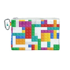 Colorful Bricks, Bricks, Colorful Canvas Cosmetic Bag (medium) by kyorashop23