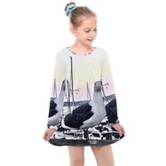 Fisherman?¯s Ward, San Francisco, Ca Kids  Long Sleeve Dress by RiverRootz