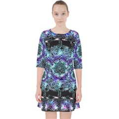 Round Wreath Quarter Sleeve Pocket Dress by Sabxi