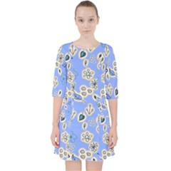 Abstract Pattern Quarter Sleeve Pocket Dress by Sabxi