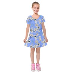 Abstract Pattern Kids  Short Sleeve Velvet Dress by Sabxi