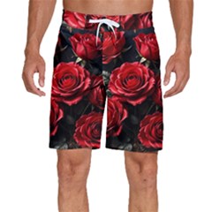 Red Roses Men s Beach Shorts by Sabxi