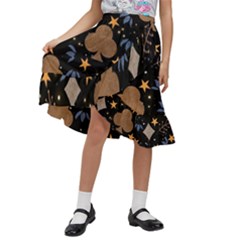 Seamless Pattern Repeat Repetition Kids  Ruffle Flared Wrap Midi Skirt by Sabxi